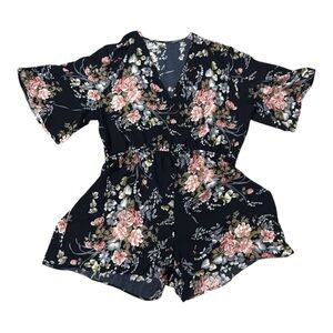Floral Navy Romper